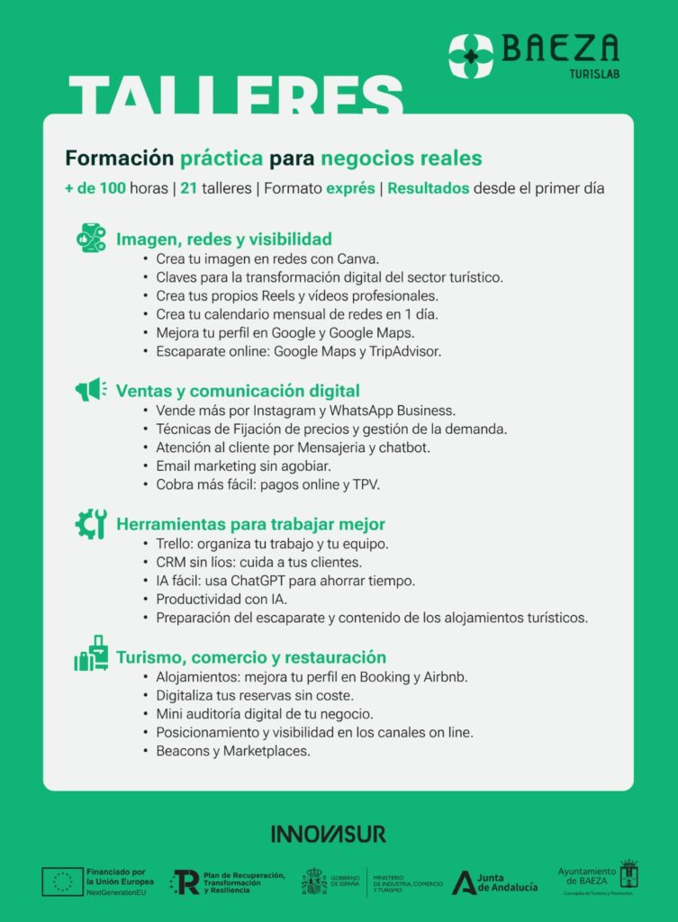 Turismo Baeza - Baeza Next: el programa que impulsa la digitalización de los negocios locales